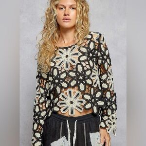 Black and WHITE NEW CROCHET TOP
BOHO